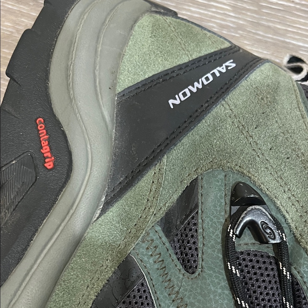 Salomon Men's Black and Green Athletic Shoes - Picture 4 of 16